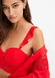 Reggiseno a balconcino in pizzo con ferretto e paillettes delicate, bonprix