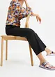 Pantaloni in misto lino viscosa,  vita alta, bonprix