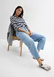 Jeans cropped a palloncino ultra morbidi, vita media, bonprix