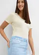 Jeans wide leg con cinta comoda, vita media, bonprix