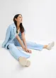 Jeans wide leg con cinta comoda, vita media, bonprix