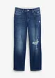 Jeans straight cropped con cinta comoda, vita media, bonprix