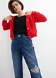 Jeans straight cropped con cinta comoda, vita media, bonprix