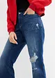 Jeans straight cropped con cinta comoda, vita media, bonprix