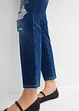 Jeans straight cropped con cinta comoda, vita media, bonprix