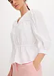 Blusa in crinkle operato, bonprix