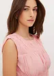Blusa smanicata in morbido misto viscosa, bonprix