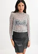 Maglia a maniche lunghe con fantasia glitterata, bonprix