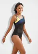 Costume intero sportivo ad asciugatura rapida con inserti a contrasto, bonprix
