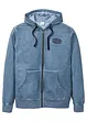 Felpa con zip e cappuccio effetto lavato, bonprix