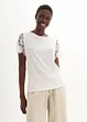 Maglia in puro lino con maniche effetto uncinetto, bonprix