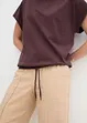 Maglia con laccetto da annodare al fondo in misto cotone e viscosa, bonprix