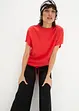 Maglia con laccetto da annodare al fondo in misto cotone e viscosa, bonprix