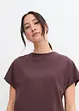 Maglia con laccetto da annodare al fondo in misto cotone e viscosa, bonprix