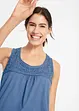 Top lungo in cotone con pizzo, bonprix