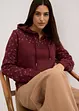 Felpa con cappuccio e cerniera in puro cotone, bonprix