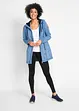 Giacca lunga in pile con cappuccio, bonprix