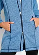 Giacca lunga in pile con cappuccio, bonprix