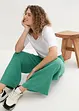 Pantaloni a palazzo in jersey operato, vita alta, bonprix