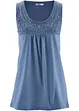 Top lungo in cotone con pizzo, bonprix