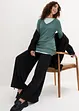 Maglione lungo basic in filato fine con scollo a V, bonprix