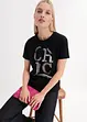 T-shirt con stampa glitterata, bonprix
