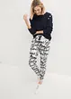 Pantaloni stampati con elastico in vita, bonprix