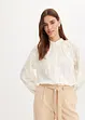 Blusa leggermente trasparente con applicazione floreale, bonprix