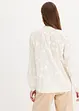 Blusa leggermente trasparente con applicazione floreale, bonprix