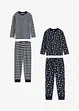 Pigiama in puro cotone biologico (set 4 pezzi), bonprix