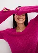 Maglione traforato con filato piumato, bonprix