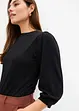 Maglia a costine con maniche a palloncino, bonprix