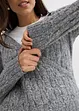 Pullover con cappuccio e fondo asimmetrico, bonprix