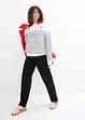 Pantaloni prémaman in jersey con vita alta a punto smock e gamba dritta, bonprix
