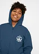 Felpa con zip e cappuccio in puro cotone, bonprix