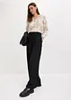 Pantaloni con pinces effetto lino e cinta incrociata, bonprix