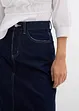Gonna midi di jeans super soft con cinta comoda, vita media, bonprix