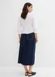Gonna midi di jeans super soft con cinta comoda, vita media, bonprix