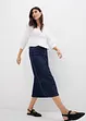 Gonna midi di jeans super soft con cinta comoda, vita media, bonprix
