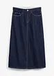 Gonna midi di jeans super soft con cinta comoda, vita media, bonprix