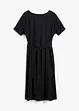 Abito midi a maniche corte con bordo elastico e cintura, bonprix