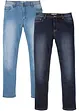 Jeans elasticizzati leggeri regular fit, straight (pacco da 2), bonprix