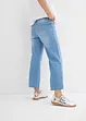 Jeans cropped straight con cinta comoda, vita media, bonprix