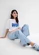 Jeans wide leg, vita alta, bonprix