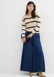 Jeans wide leg con cinta comoda, vita media, bonprix