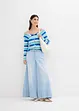 Jeans wide leg con cinta comoda, vita media, bonprix