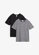 Maglia serafino a maniche corte in puro cotone biologico (pacco da 2), bonprix
