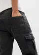 Jeans cargo elasticizzati regular fit con elastico in vita, tapered, bonprix