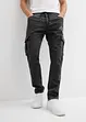 Jeans cargo elasticizzati regular fit con elastico in vita, tapered, bonprix