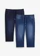Jeans a pinocchietto leggeri elasticizzati con elastico in vita regular fit, straight (pacco da 2), bonprix